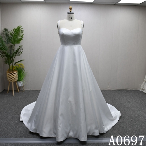 2025 Simple plain A-line Ball Gown Bridal Gown High Quality Wedding Dress