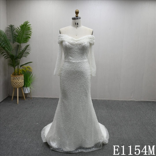 Elegant Sweetheart Sheath Beaded Mermaid Wedding Dress High Quality Bridal Gown